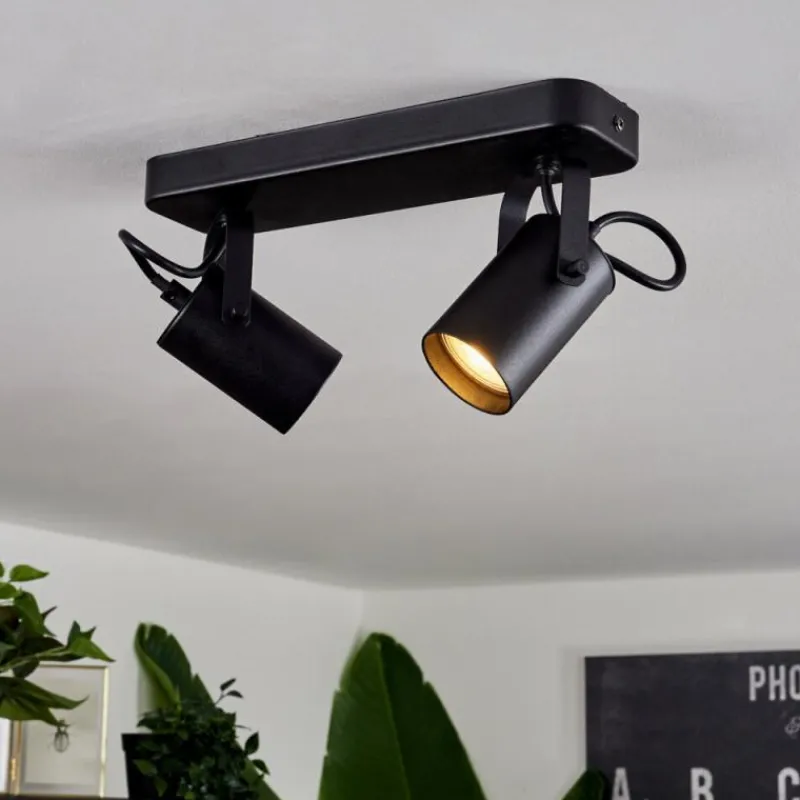 hofstein Plafonnier Kergus Noir, 2 lumières