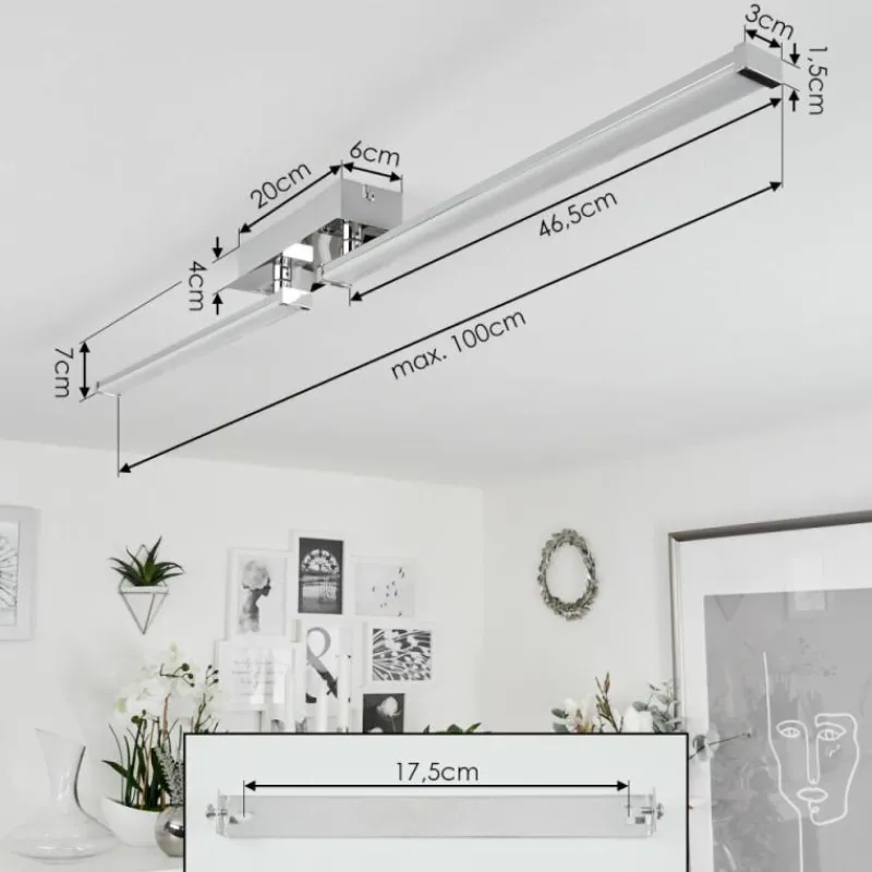 hofstein Plafonnier Kudus LED Chrome, 1 lumière