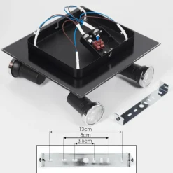 hofstein Plafonnier Lanrigan Chrome, Noir, 4 lumières