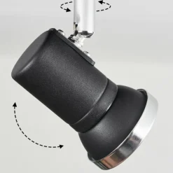 hofstein Plafonnier Lanrigan Chrome, Noir, 4 lumières