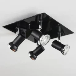 hofstein Plafonnier Lanrigan Chrome, Noir, 4 lumières