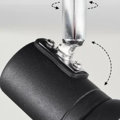 hofstein Plafonnier Lanrigan LED Chrome, Noir, 1 lumière