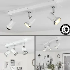 hofstein Plafonnier Lanrigan LED Chrome, Blanc, 3 lumières