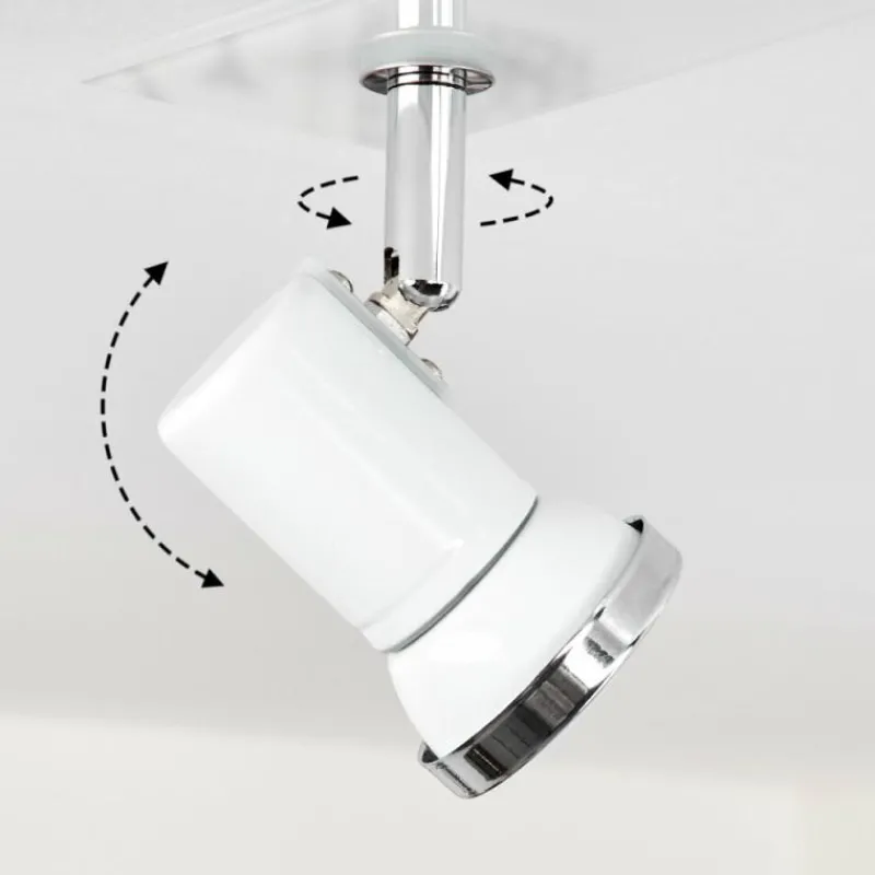 hofstein Plafonnier Lanrigan LED Chrome, Blanc, 3 lumières