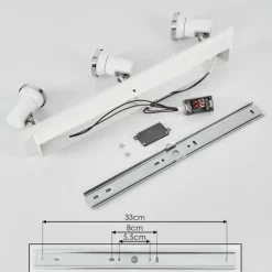 hofstein Plafonnier Lanrigan LED Chrome, Blanc, 3 lumières