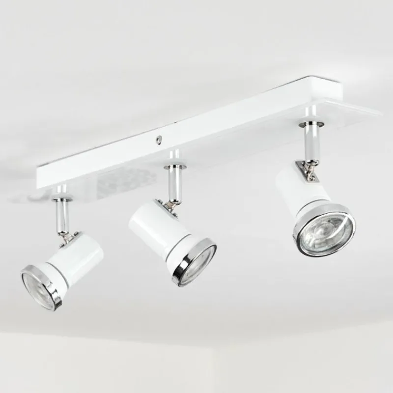 hofstein Plafonnier Lanrigan LED Chrome, Blanc, 3 lumières
