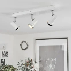 hofstein Plafonnier Lanrigan LED Chrome, Blanc, 3 lumières