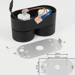 hofstein Plafonnier Laonsana LED Noir, 2 lumières