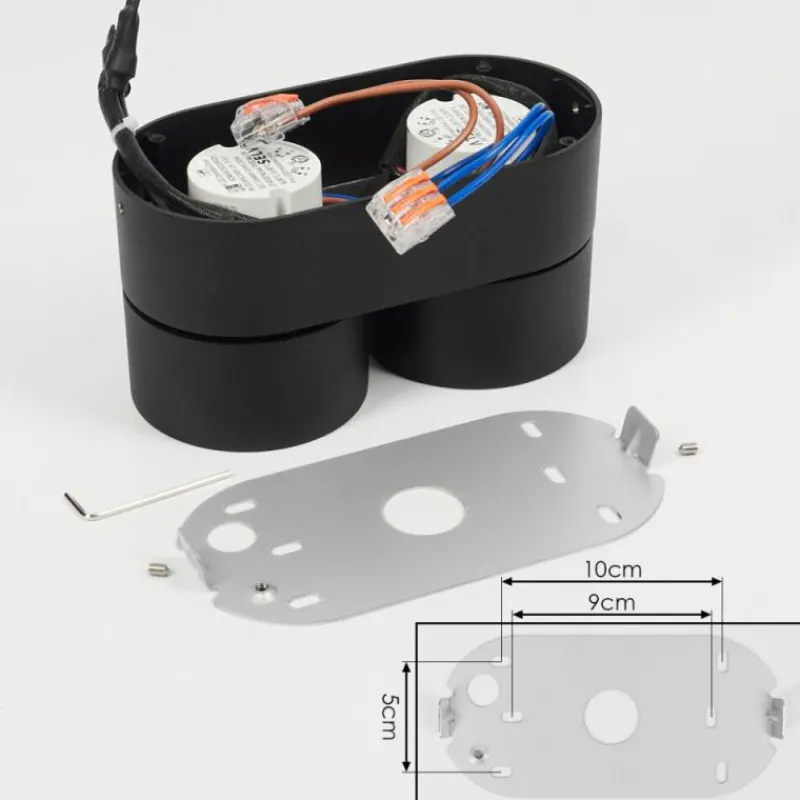 hofstein Plafonnier Laonsana LED Noir, 2 lumières