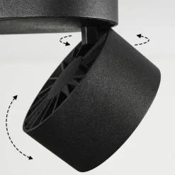 hofstein Plafonnier Laonsana LED Noir, 2 lumières