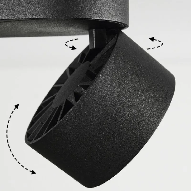 hofstein Plafonnier Laonsana LED Noir, 2 lumières