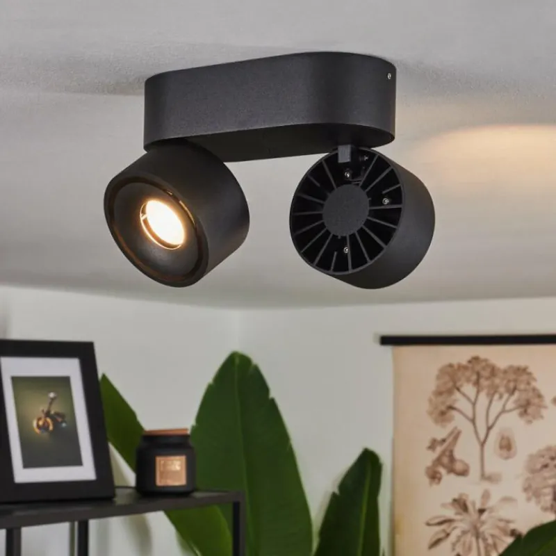 hofstein Plafonnier Laonsana LED Noir, 2 lumières