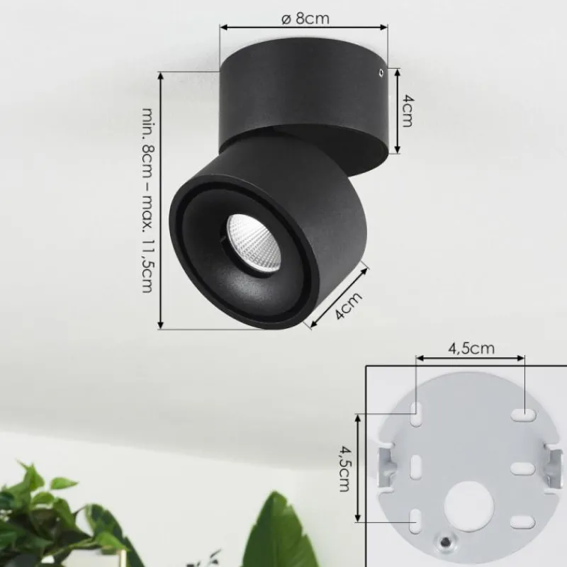 hofstein Plafonnier Laonsana LED Noir, 1 lumière* Éclairage Led