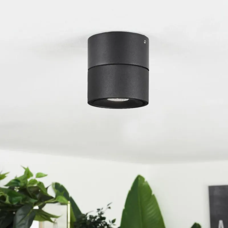 hofstein Plafonnier Laonsana LED Noir, 1 lumière* Éclairage Led