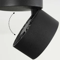 hofstein Plafonnier Laonsana LED Noir, 1 lumière* Éclairage Led