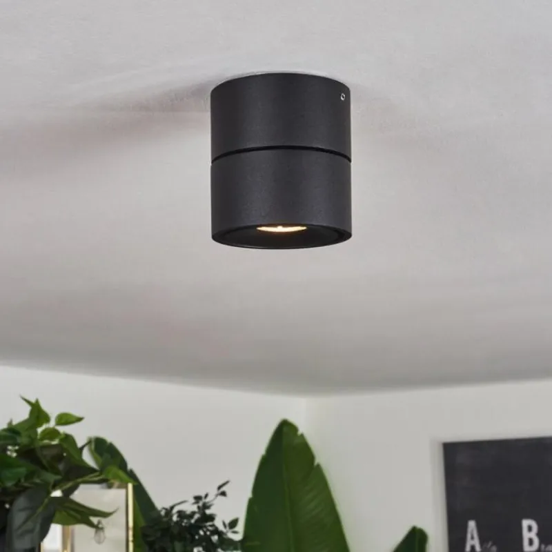 hofstein Plafonnier Laonsana LED Noir, 1 lumière* Éclairage Led