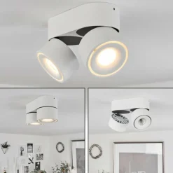 hofstein Plafonnier Laonsana LED Noir, Blanc, 2 lumières