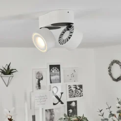 hofstein Plafonnier Laonsana LED Noir, Blanc, 2 lumières