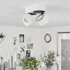 hofstein Plafonnier Laonsana LED Noir, Blanc, 2 lumières