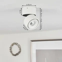 hofstein Plafonnier Laonsana LED Noir, Blanc, 1 lumière