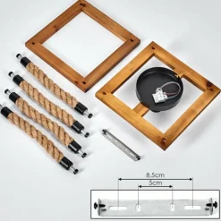 Style Boho-Chic-hofstein Plafonnier Lautremen Brun, Écru, Noir, 1 lumière