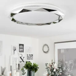 hofstein Plafonnier Lisei LED Blanc, 1 lumière, Télécommandes, Changeur de couleurs