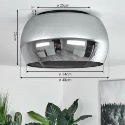 hofstein Plafonnier Lissy Noir, 3 lumières