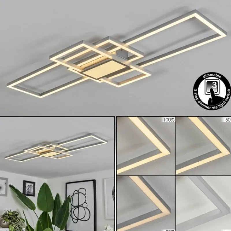 hofstein Plafonnier Longos LED Aluminium, 1 lumière