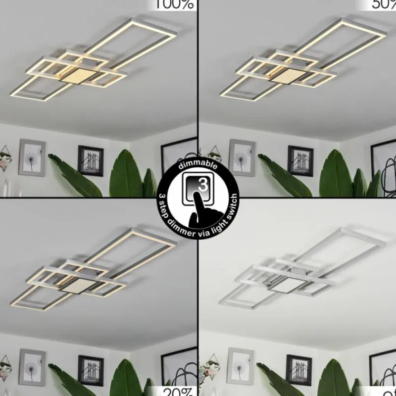 hofstein Plafonnier Longos LED Aluminium, 1 lumière