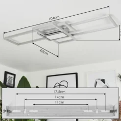 hofstein Plafonnier Longos LED Aluminium, 1 lumière