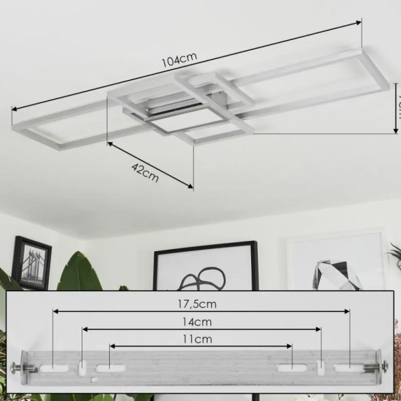 hofstein Plafonnier Longos LED Aluminium, 1 lumière