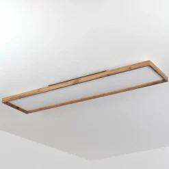 Luminaires Scandinaves-hofstein Plafonnier Longvic LED Brun, Couleur bois, Noir, 1 lumière