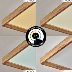 Luminaires Scandinaves-hofstein Plafonnier Longvic LED Brun, Couleur bois, Noir, 1 lumière