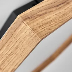 Luminaires Scandinaves-hofstein Plafonnier Longvic LED Brun, Couleur bois, Noir, 1 lumière