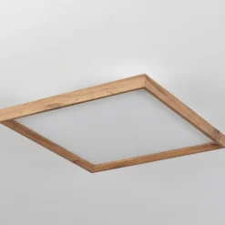 Luminaires Scandinaves-hofstein Plafonnier Longvic LED Brun, Couleur bois, Noir, 1 lumière