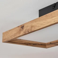 Luminaires Scandinaves-hofstein Plafonnier Longvic LED Brun, Couleur bois, Noir, 1 lumière