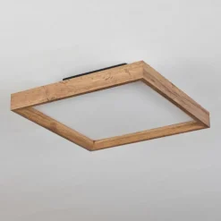 Luminaires Scandinaves-hofstein Plafonnier Longvic LED Brun, Couleur bois, Noir, 1 lumière