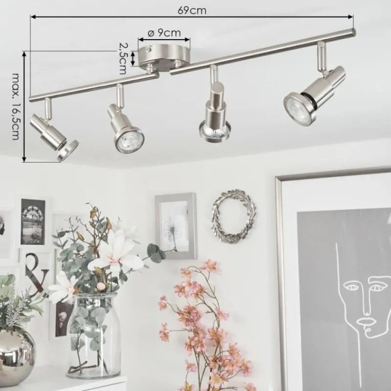 hofstein Plafonnier Lonquimay Nickel mat, 4 lumières