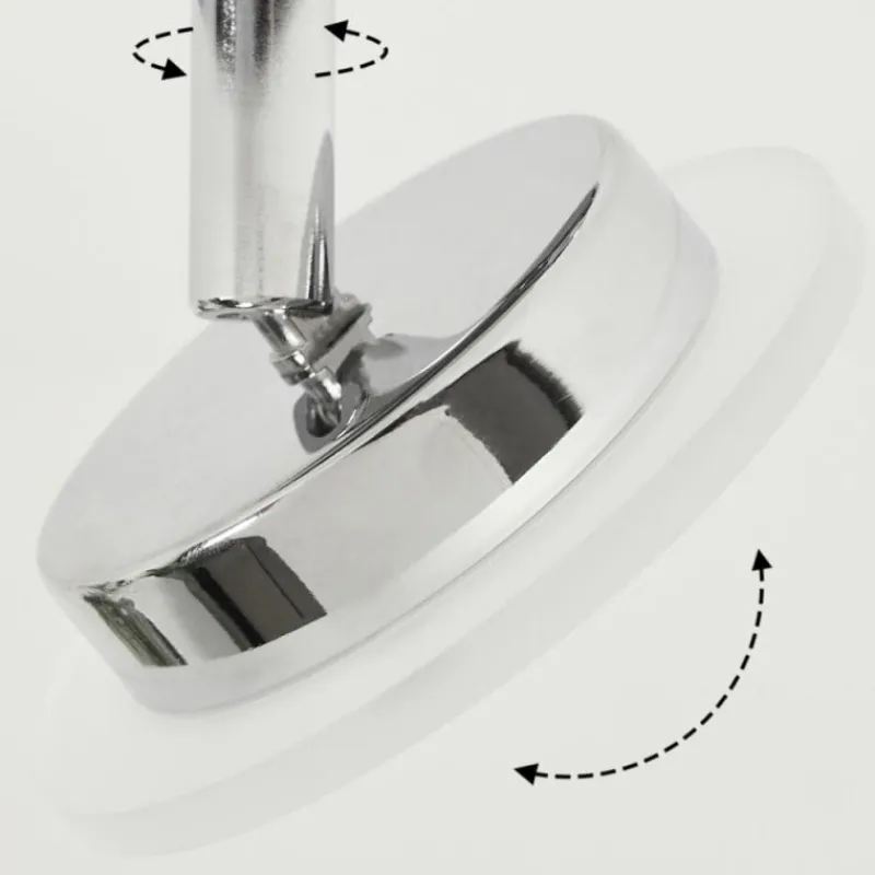 hofstein Plafonnier Lucy LED Chrome, 1 lumière, Télécommandes, Changeur de couleurs