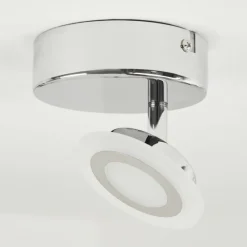 hofstein Plafonnier Lucy LED Chrome, 1 lumière, Télécommandes, Changeur de couleurs