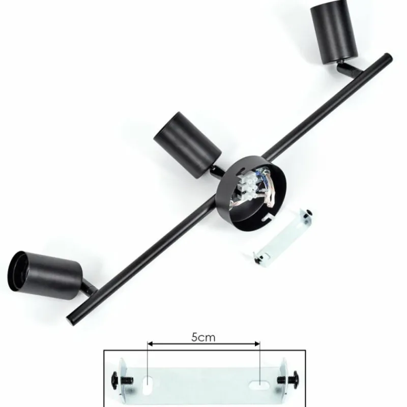 hofstein Plafonnier Maidford Noir, 3 lumières