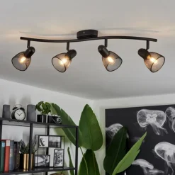 Lampes Industrielles-hofstein Plafonnier Malawi Noir, 1 lumière