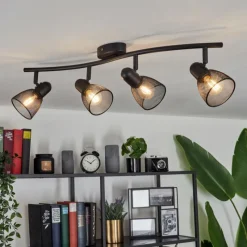 Lampes Industrielles-hofstein Plafonnier Malawi Noir, 1 lumière