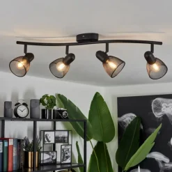 Lampes Industrielles-hofstein Plafonnier Malawi Noir, 1 lumière