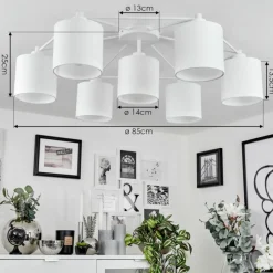 Lampes En Tissu-hofstein Plafonnier Marrancos Blanc, 7 lumières
