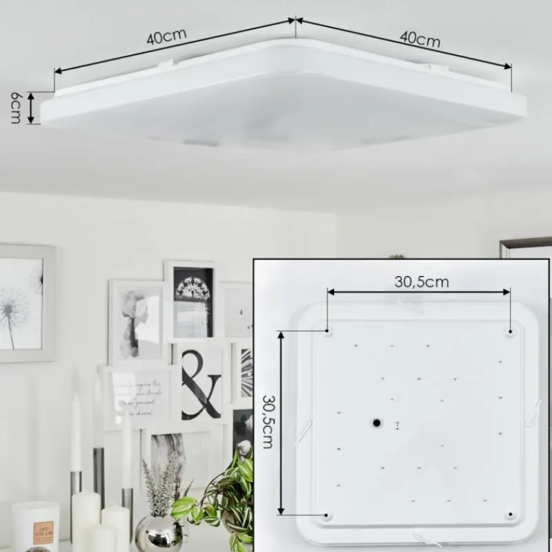 hofstein Plafonnier Melres LED Blanc, 1 lumière