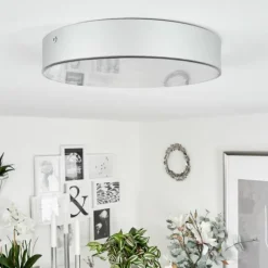 hofstein Plafonnier Mentque LED Argenté, 1 lumière