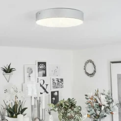 hofstein Plafonnier Mentque LED Argenté, 1 lumière