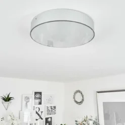 hofstein Plafonnier Mentque LED Argenté, 1 lumière