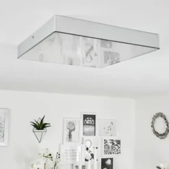 hofstein Plafonnier Mentque LED Argenté, 1 lumière